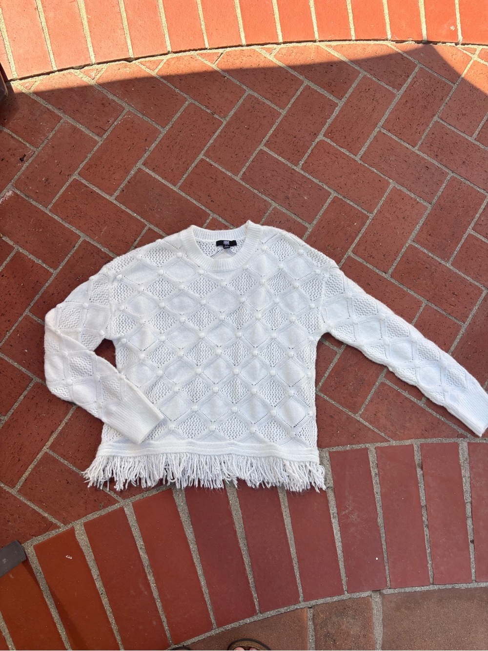 Frye pointelle fringe Sweater